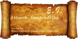 Ekhardt Immakuláta névjegykártya